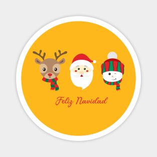 Feliz Navidad ' Santa Claus and Friends Aesthetic Logo design Magnet